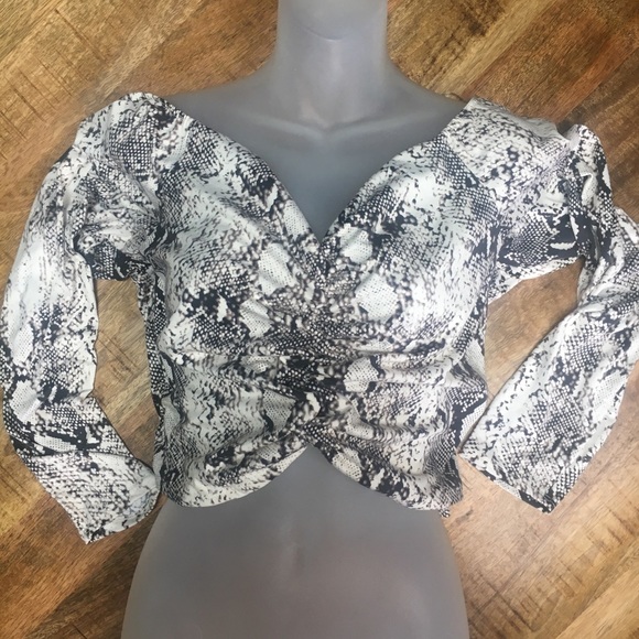 Charlotte Russe Tops - Charlotte Russe Snakeskin Reptile Crop Top Plus